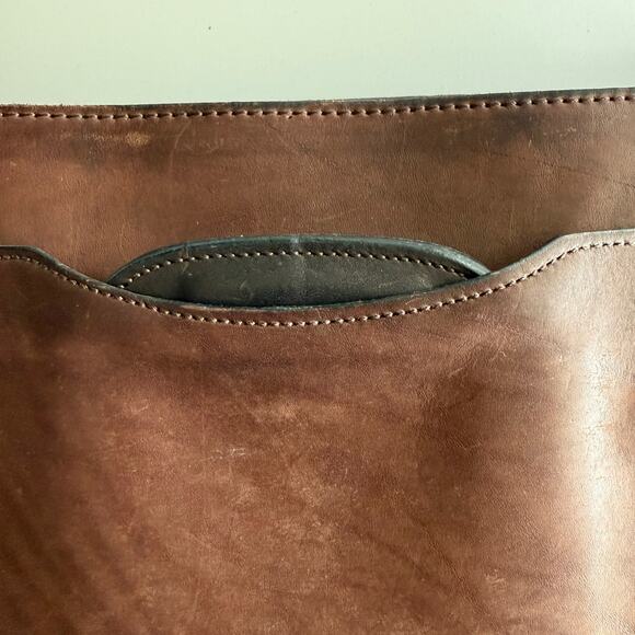 Lion Leather Products Vintage USA Made Mid Modern Style Brown Leather Briefcase - Picture 3 of 10